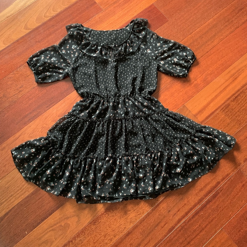 Black Floral Dress, Size M - Picture 2 of 13